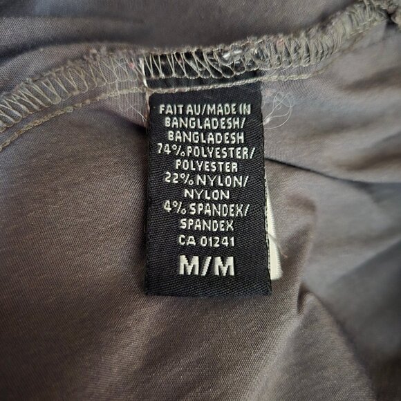 Y2K Belted Button Up Shirt Blouse Size M Grey Fitted Short Sleeve Utility Grunge - Picture 9 of 9